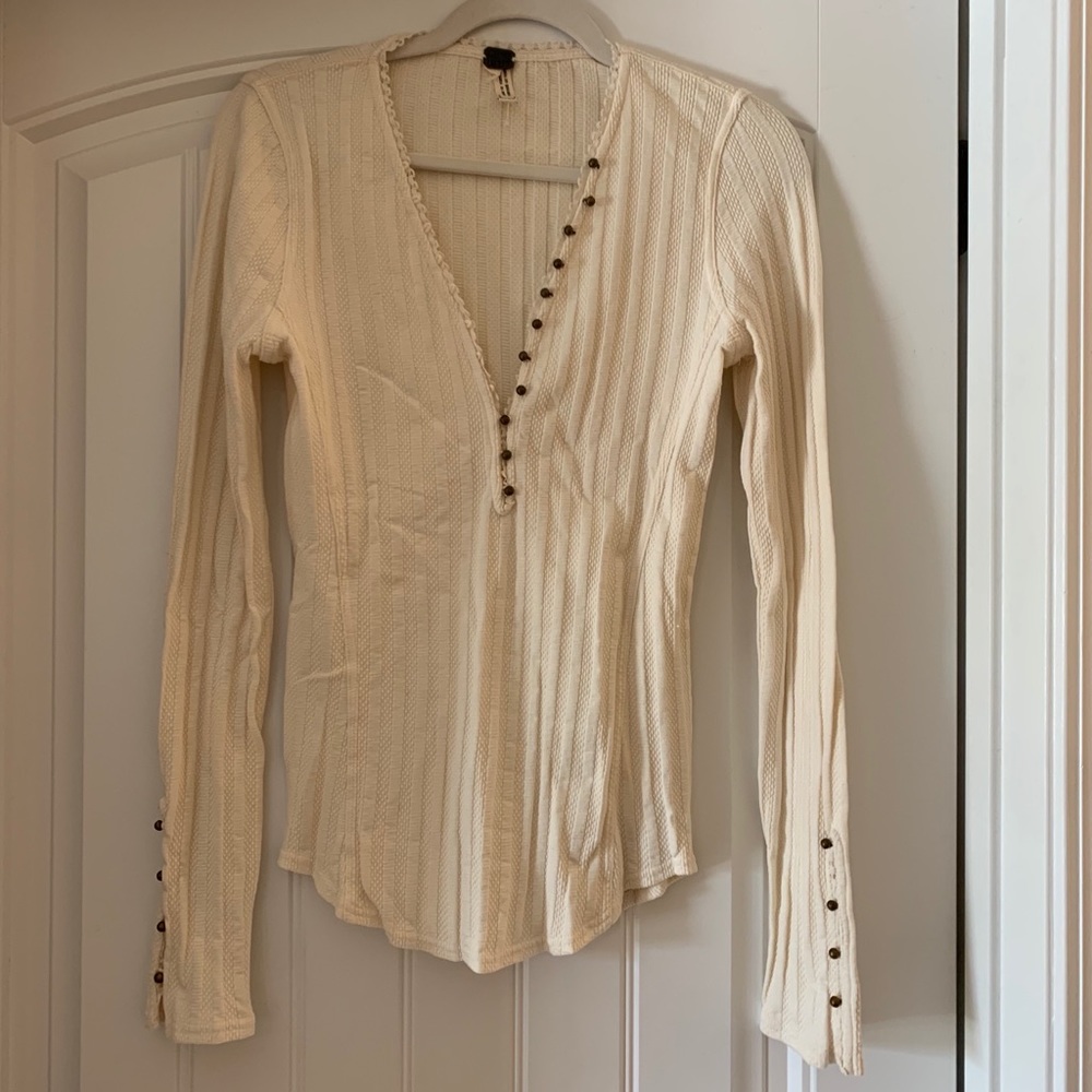 Free People Button Up Top